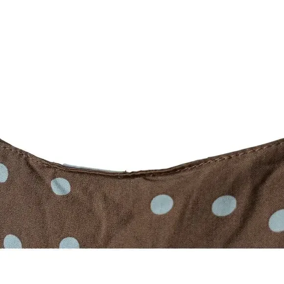 L*Space Brown White Polka Dot Maxi Dress L Large Spaghetti Strap Wrap - Picture 14 of 16